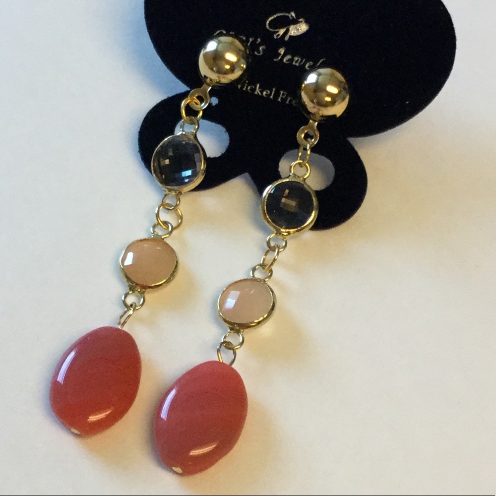 Crystal Drops Earrings Gold Plated