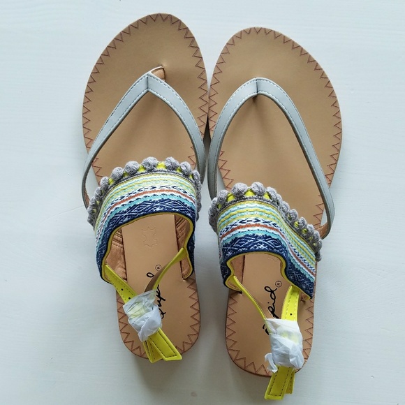 SALE!! Gray Neon Summer Sandals - Picture 4 of 4