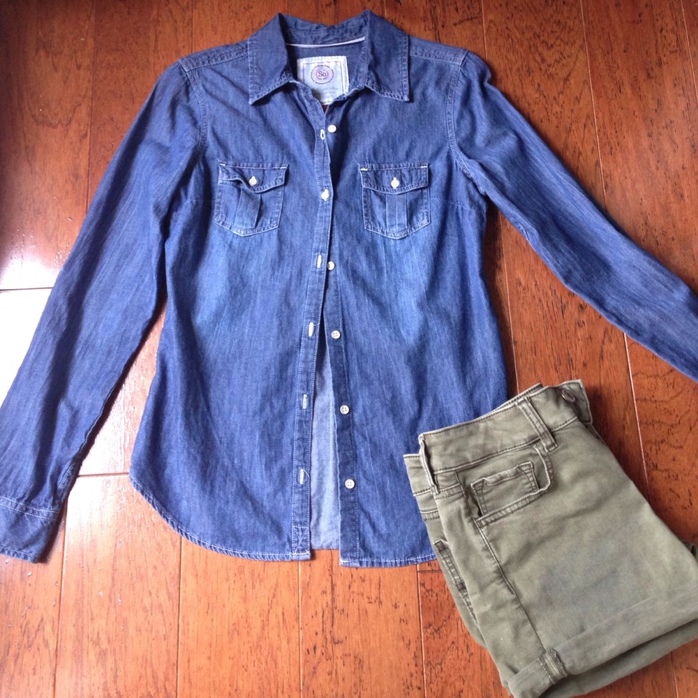 Sale!! Denim long sleeve shirt