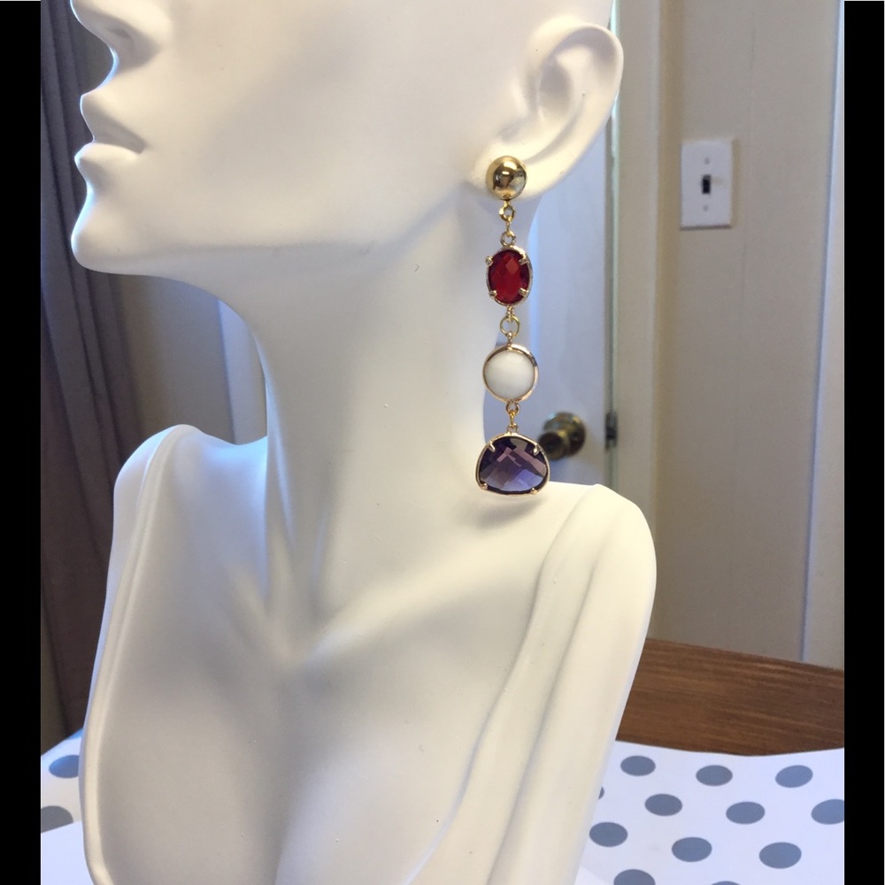 Crystal Drops Earrings Gold Plated