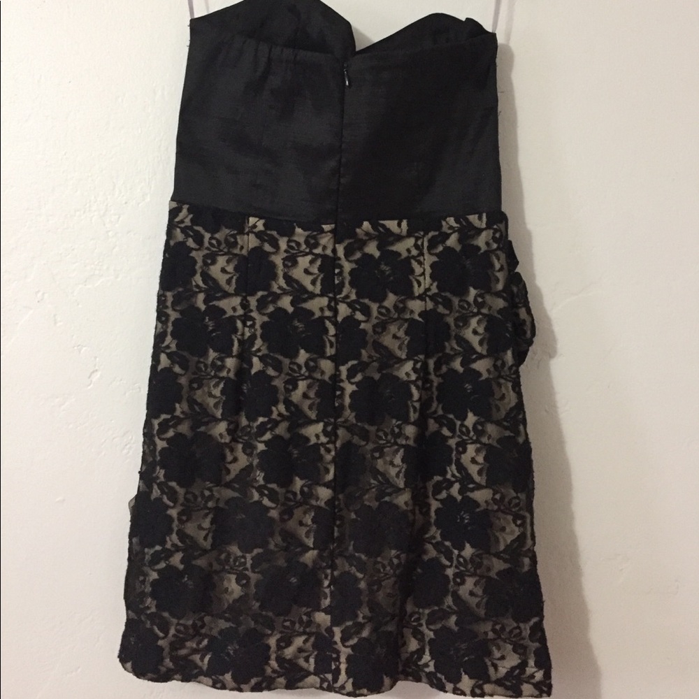 Black dress with beige bottom - Picture 2 of 2