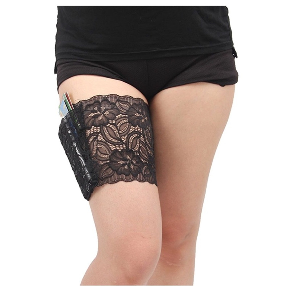 Lace pocket leg garter