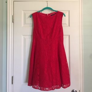 Red lace dress