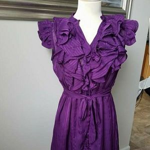 Purple Ruffled Summer Dress