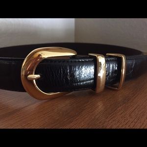 Black leather belt