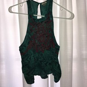 Aztec embroidered crop tank