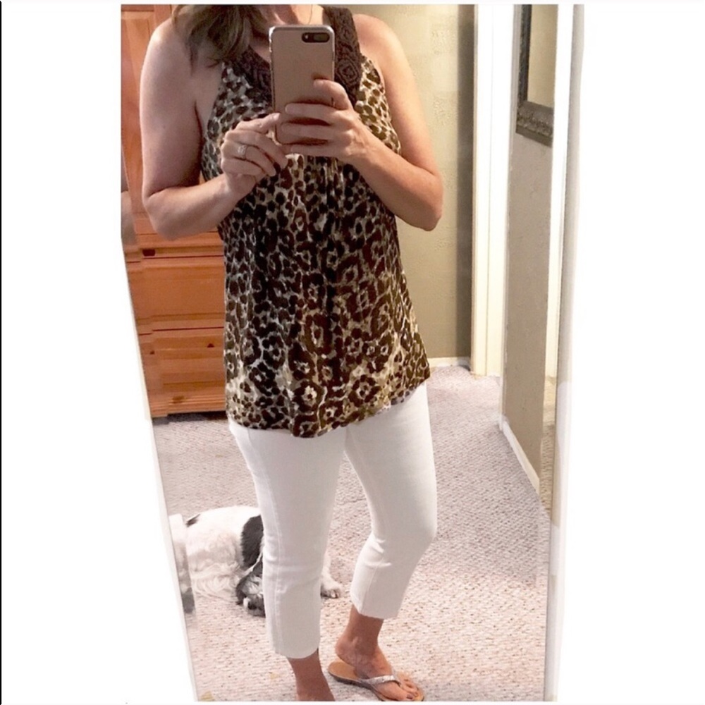 Apt. 9 • Print • V Neck • Crochet • Top