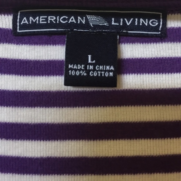 American Living Purple pullover top 100 percent cotton - Picture 6 of 7