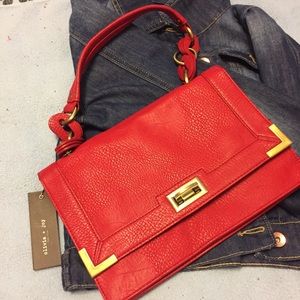 ❤️NWT Olivia + Joy RED Handbag with Gold Accents❤️