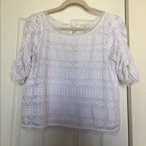Joie Elvis scalloped lace Blouse (crop top)