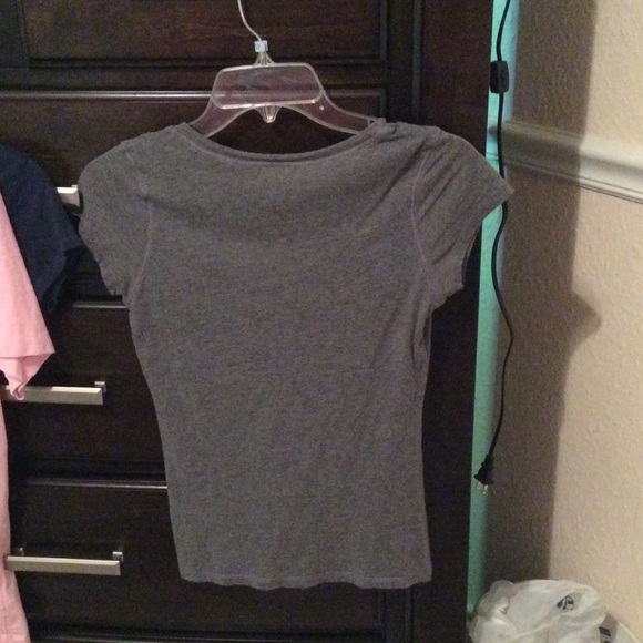 Grey V-neck POLO t-shirt - Picture 3 of 3