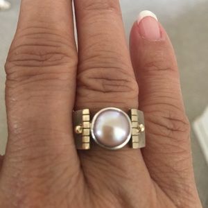 Pink pearl ring