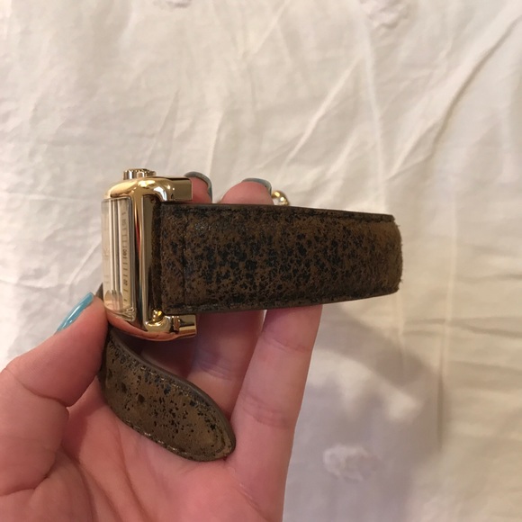 NWT Michael Kors distress mocha leather watch