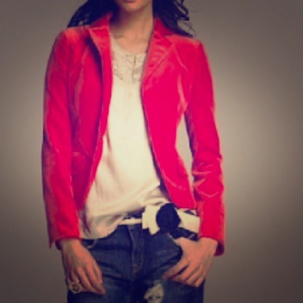 J. Crew Red Velvet blazer