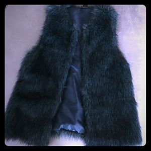 Bisou Biaou green faux fur vest