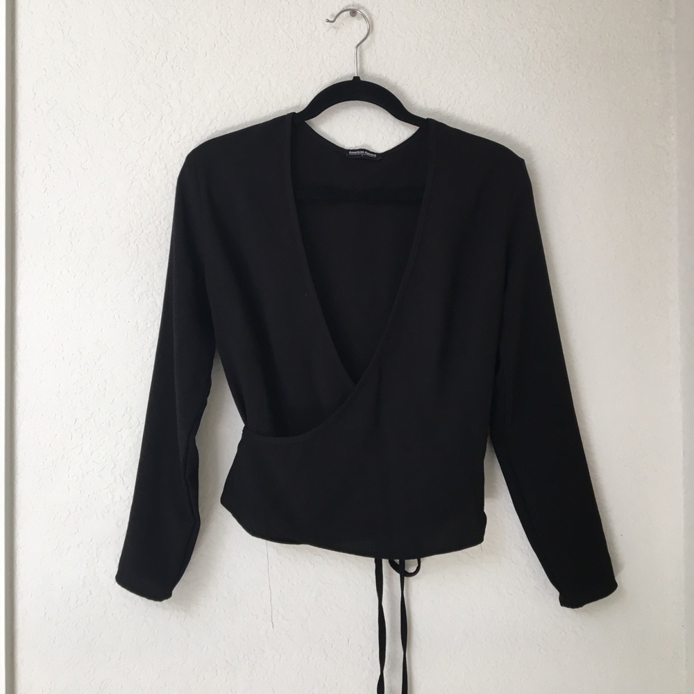 american apparel deep v-neck blouse