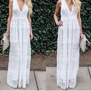 NWT white lace maxi