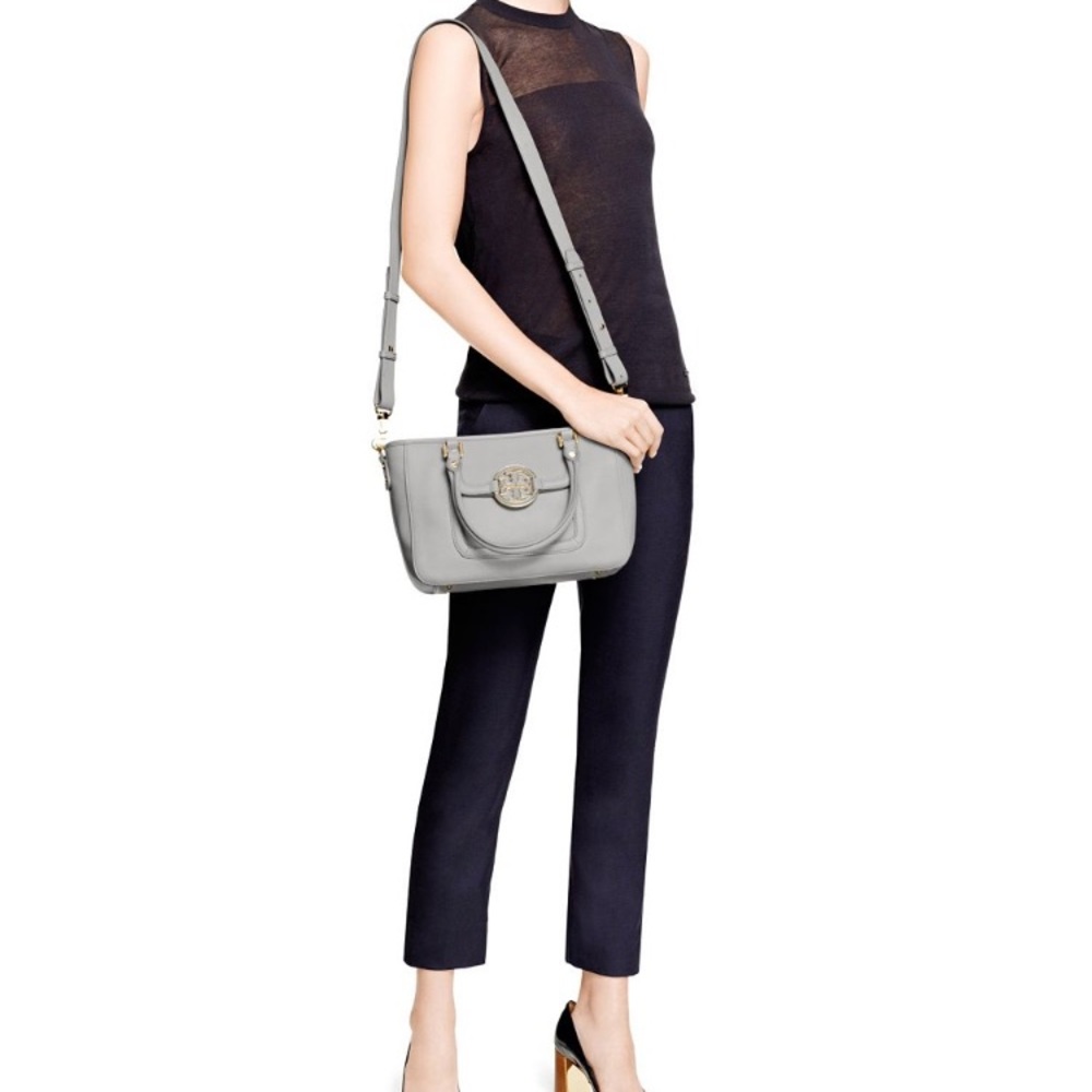 Tory Burch Mini Amanda Satchel Grey - Picture 2 of 8