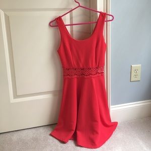 Cute red dress with lace cutout