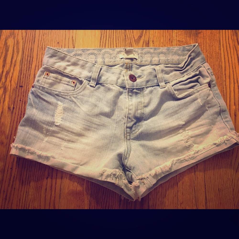 Light Wash, High Waisted Denim Shorts