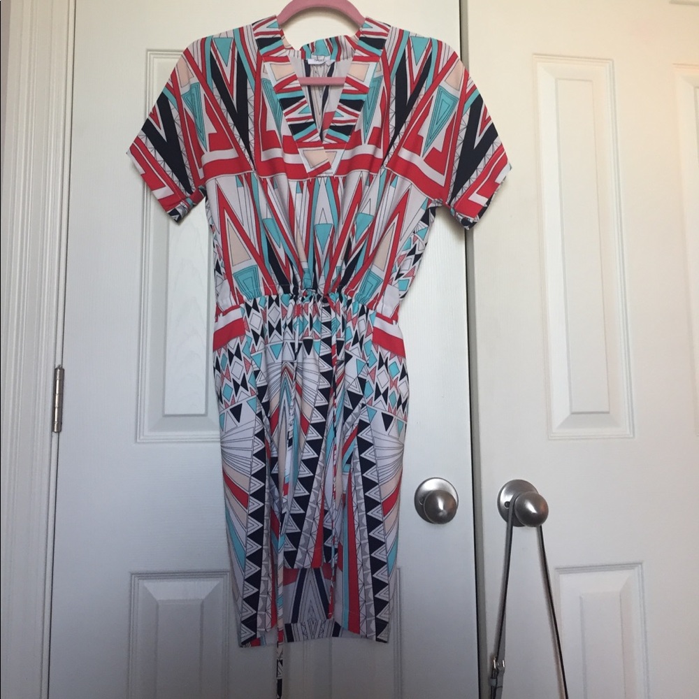 GLAM drawstring Aztec dress - Sz Sm