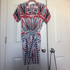 GLAM drawstring Aztec dress - Sz Sm
