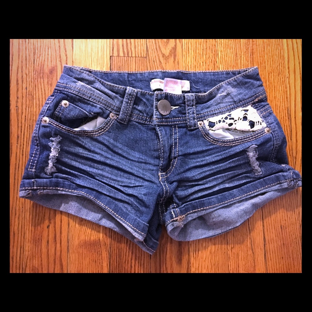 Denim and Lace Shorts