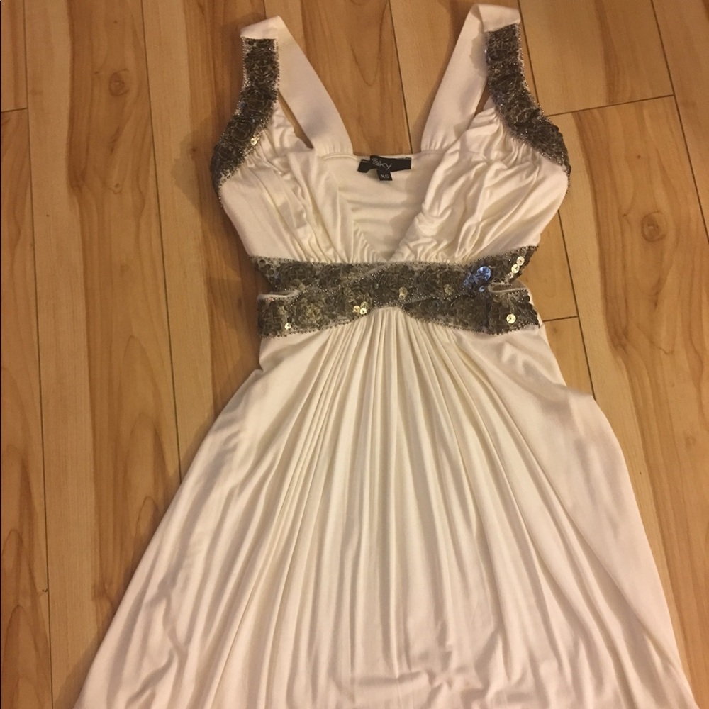 Sky jersey mini dress