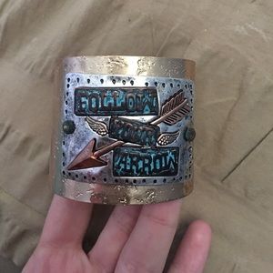Follow your arrow junk gypsy cuff bracelet