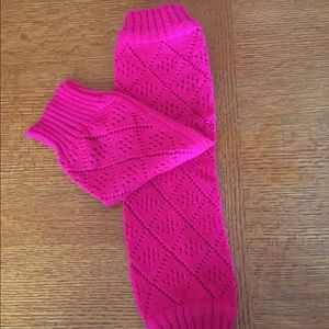 Hot pink leg warmers
