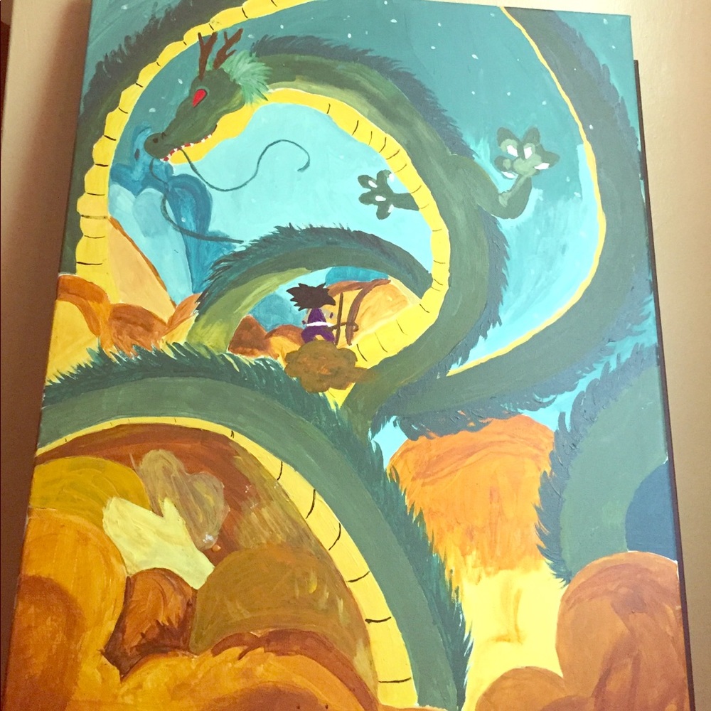 DBZ Canvas Painting : Goku + Shenron