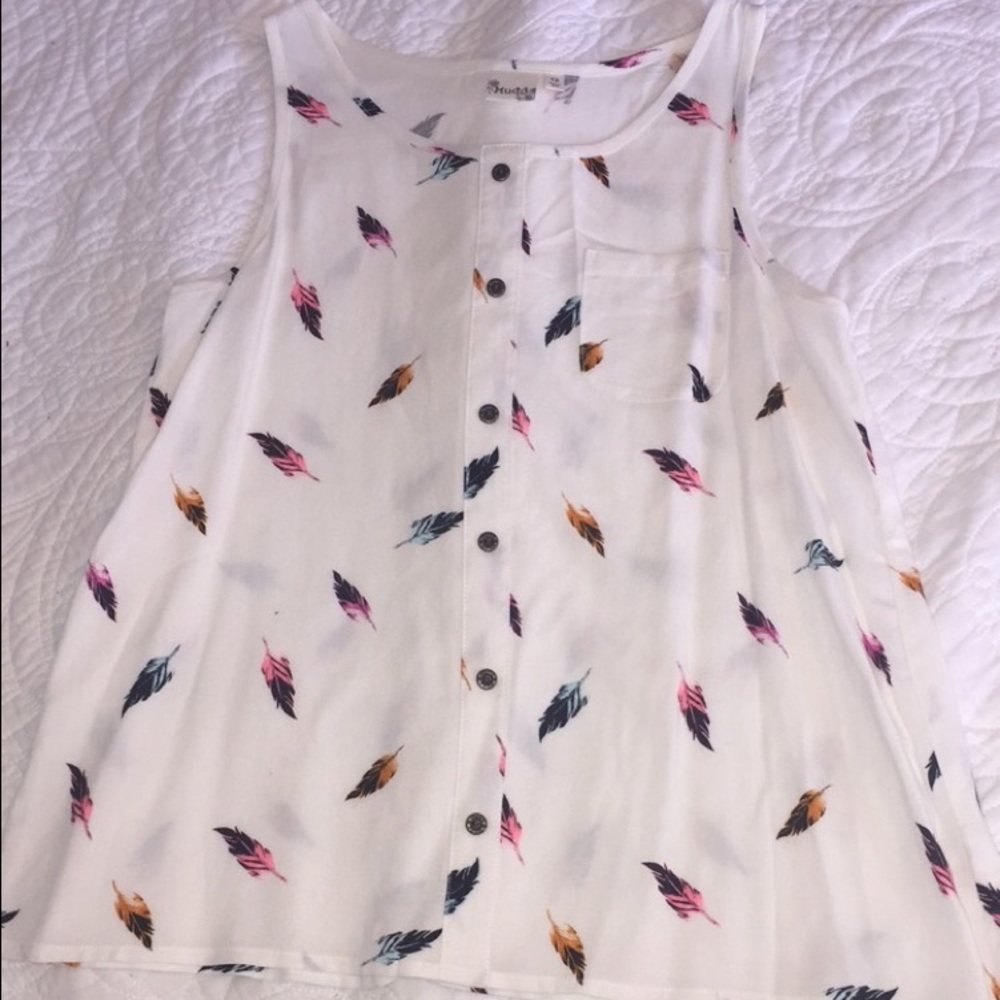 feather printed blouse