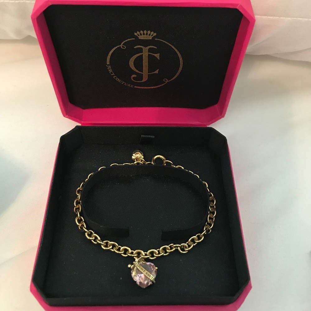 Juicy Couture Gold Banner Heart Bracelet