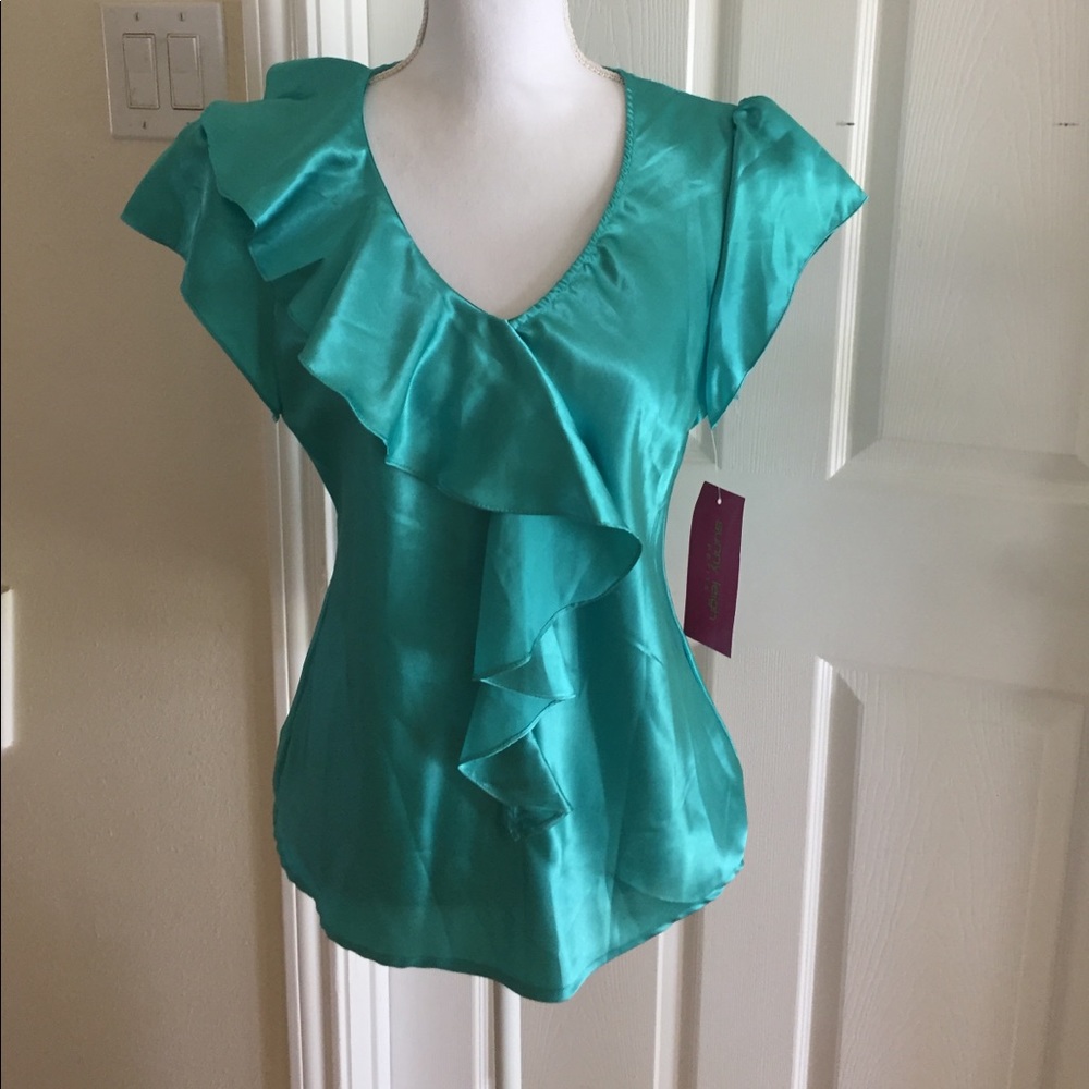 NWT petite large teal top