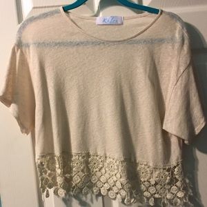 Cream crochet blouse