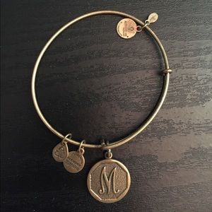 ALEX AND ANI  "M" gold charm bracelet