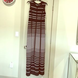 Black and White Stripped Maxi Flowy Dress