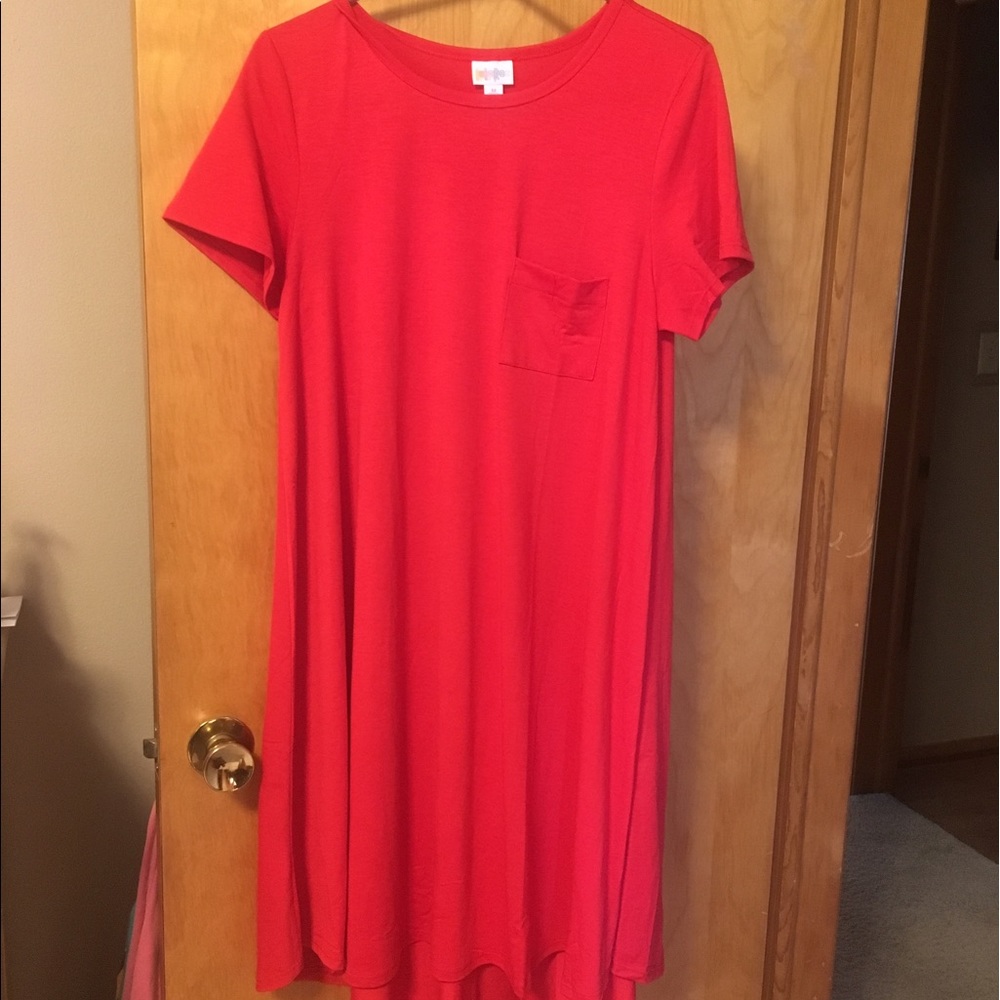 LulaRoe Medium Solid Red Carly