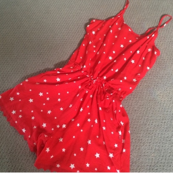 Levi's Pants - Levi's Red and White Star Romper Womens Size Large