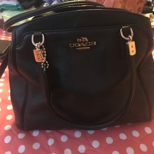 Soft Black Leather Coach Bag