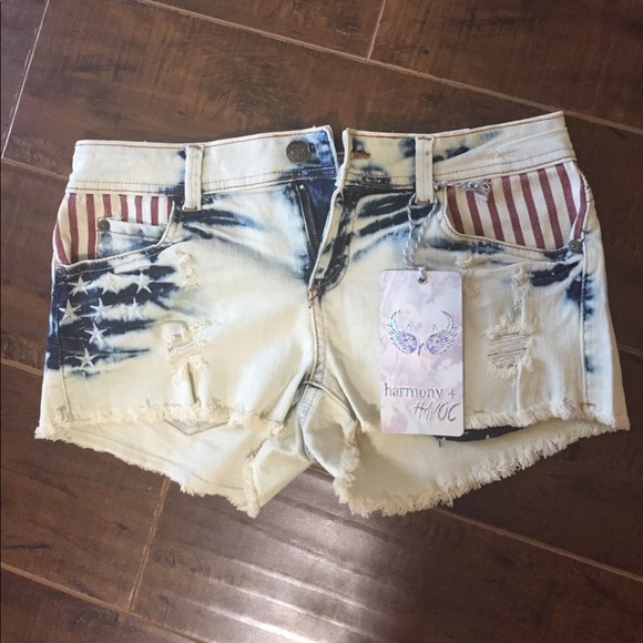 harmony + havoc Pants - American flag shorts