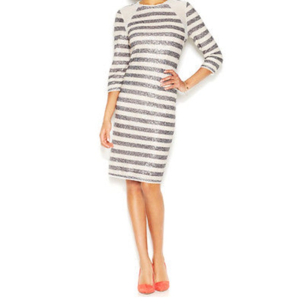 Rachel-Roy-Three-Quarter-Sleeve-Sequin Dress
