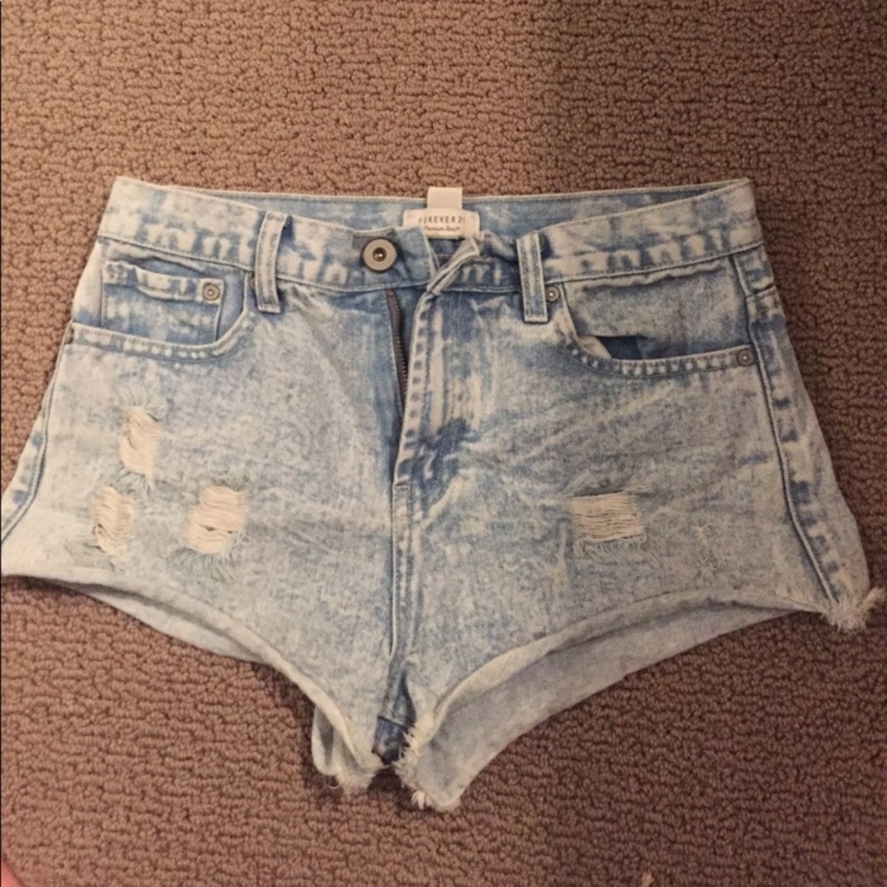 High waisted jean shorts