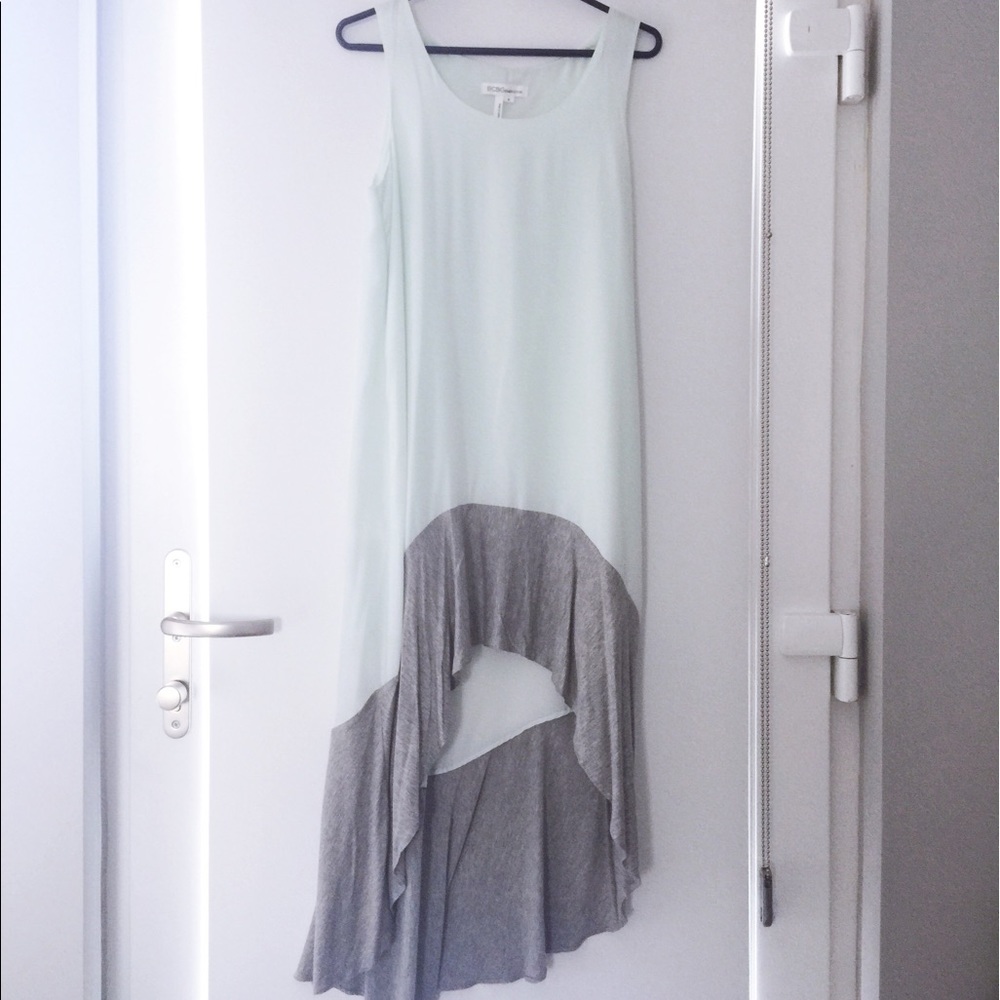 BCBG Generation mint and grey hi-lo dress