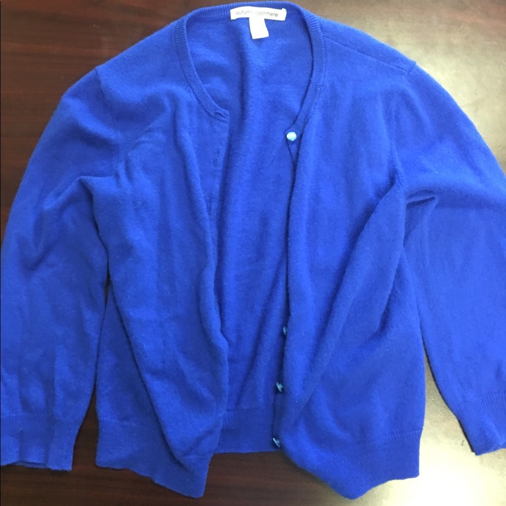 Cobalt blue cashmere cardigan