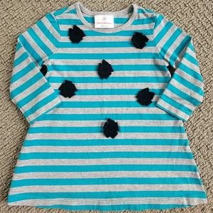 Hanna Andersson Dress Stripe Floral Appliqué