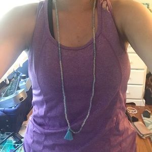 Blue and White Beaded Wrap necklace