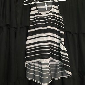 Black and white sheer tank top