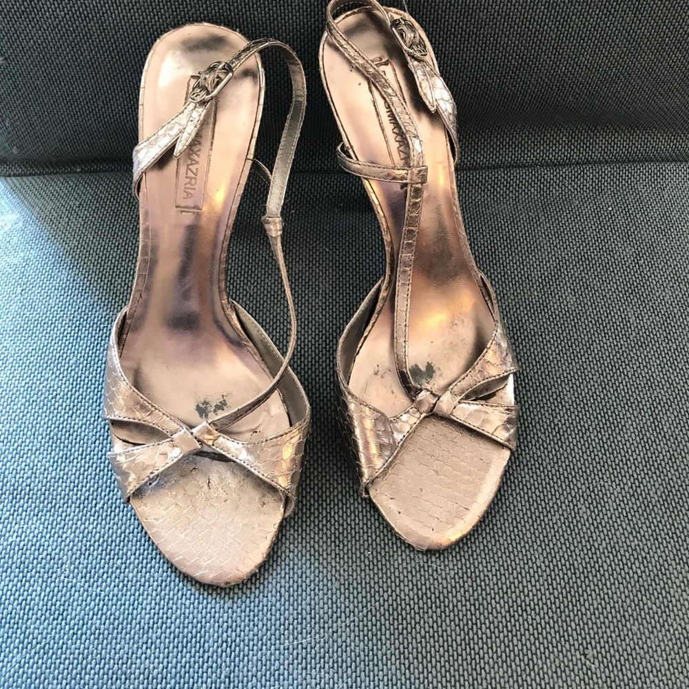 BCBG Max Azria silver pumps