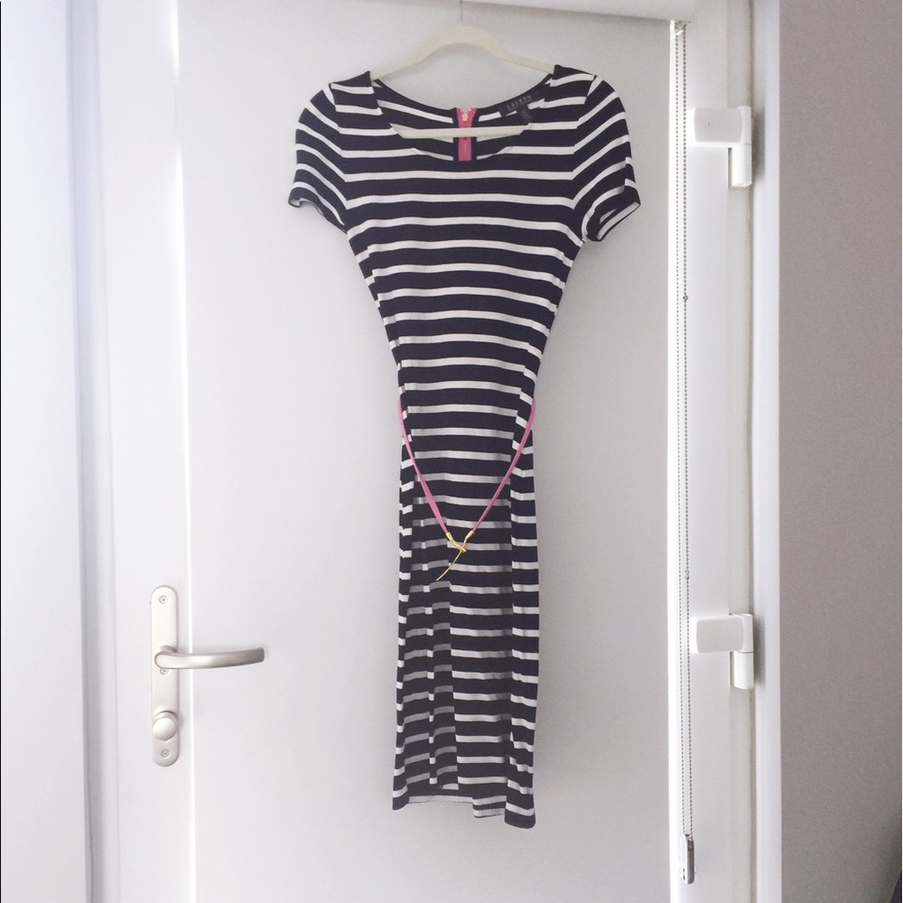 Ralph Lauren navy and white striped dress